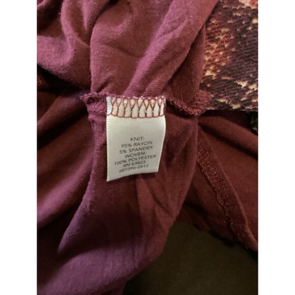 Women's Christopher & Banks Top Size P/L Burgundy Long Sleeve - Picture 7 of 8